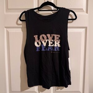 Spiritual Gangster Black Love Over Fear Muscle Tee